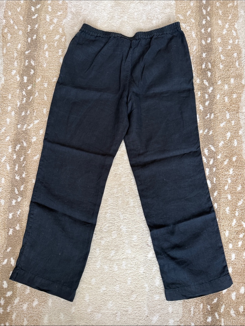 J. Jill 100% Linen Black Straight-Leg Chinos Pants Everyday Casual Women’s Sz M - Picture 2 of 7